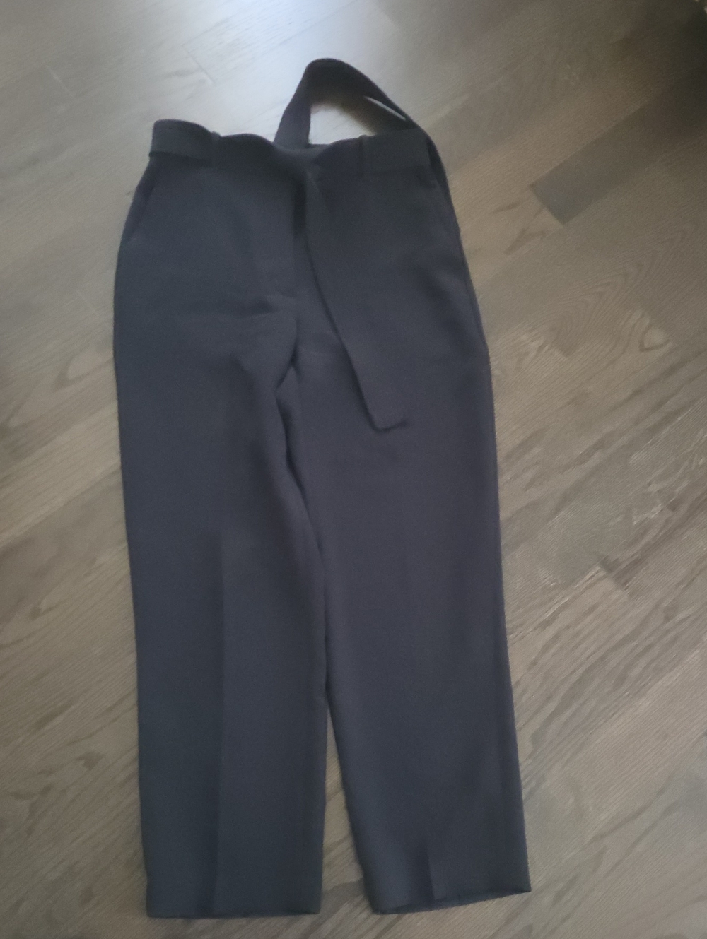 Wilfred Crepe Lined Black Tie-Waist Dress Pants